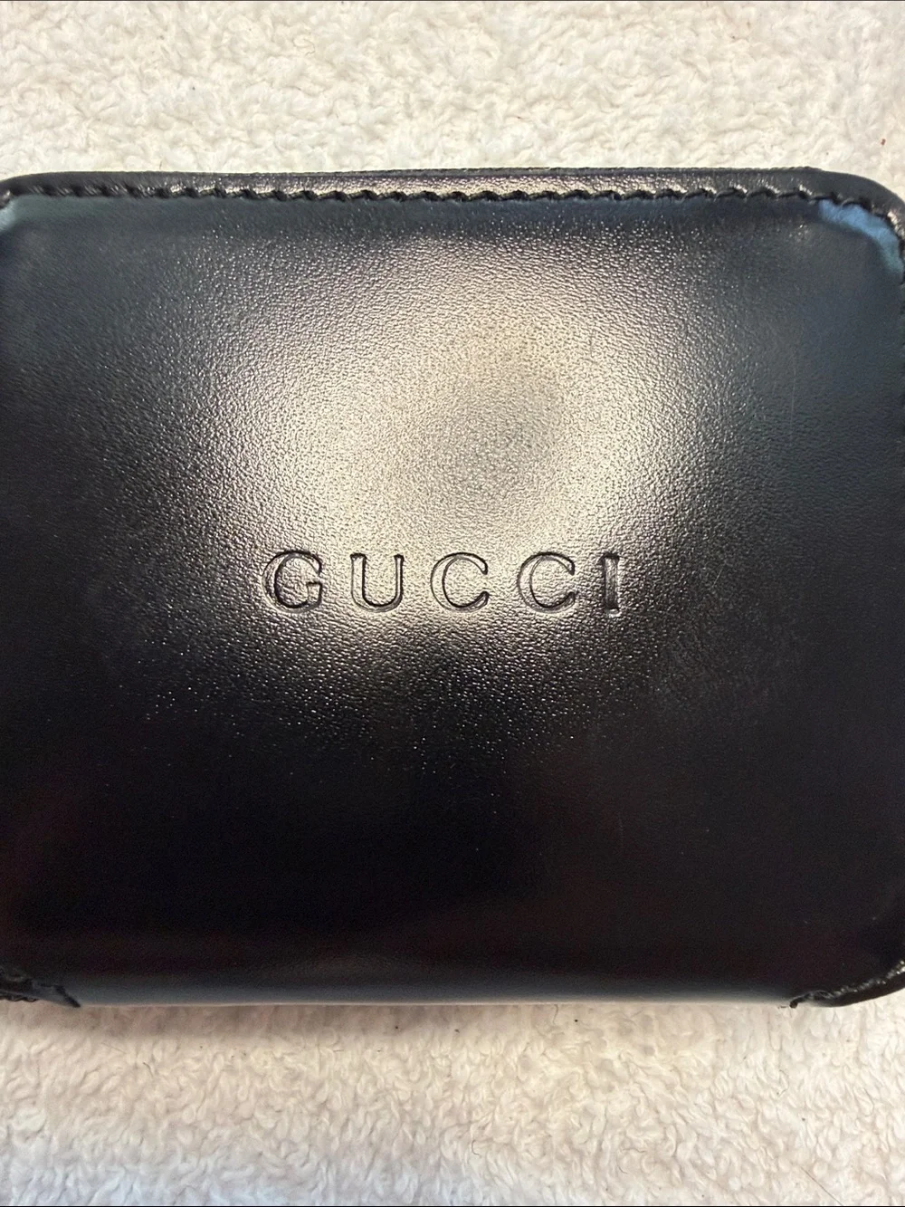 Gucci Black Leather Zip Around Coin Case Wallet